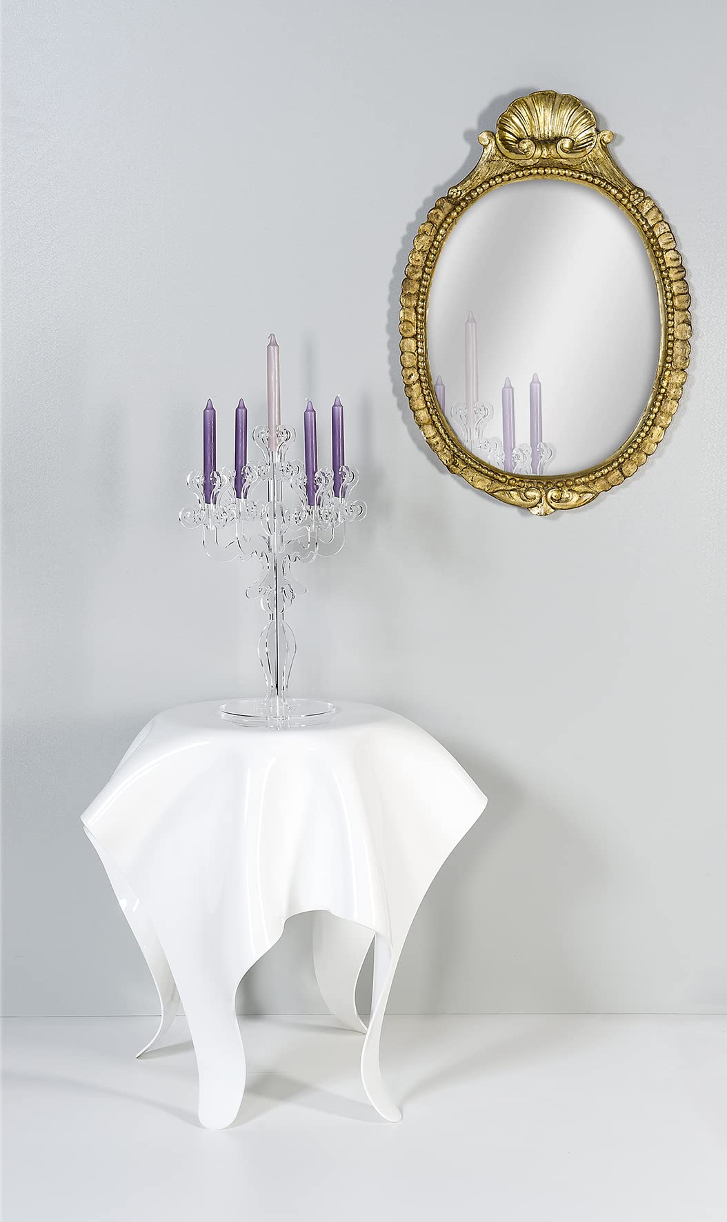 Web Convenienza Candelabro di Design in Plexiglass - Vittoriale Small Trasparente - Candelabro per Ingresso e Soggiorno