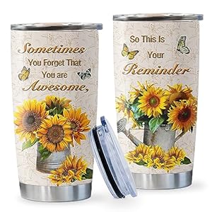 Joyloce Sunflower Gifts for Women, Inspirational Gifts for Women, Thank You Gifts, Birthday Gifts for Women Her Wife Mom Daughter Sister Friend Coworker, You’re Awesome Coffee Mug Cup Tumbler 20oz
