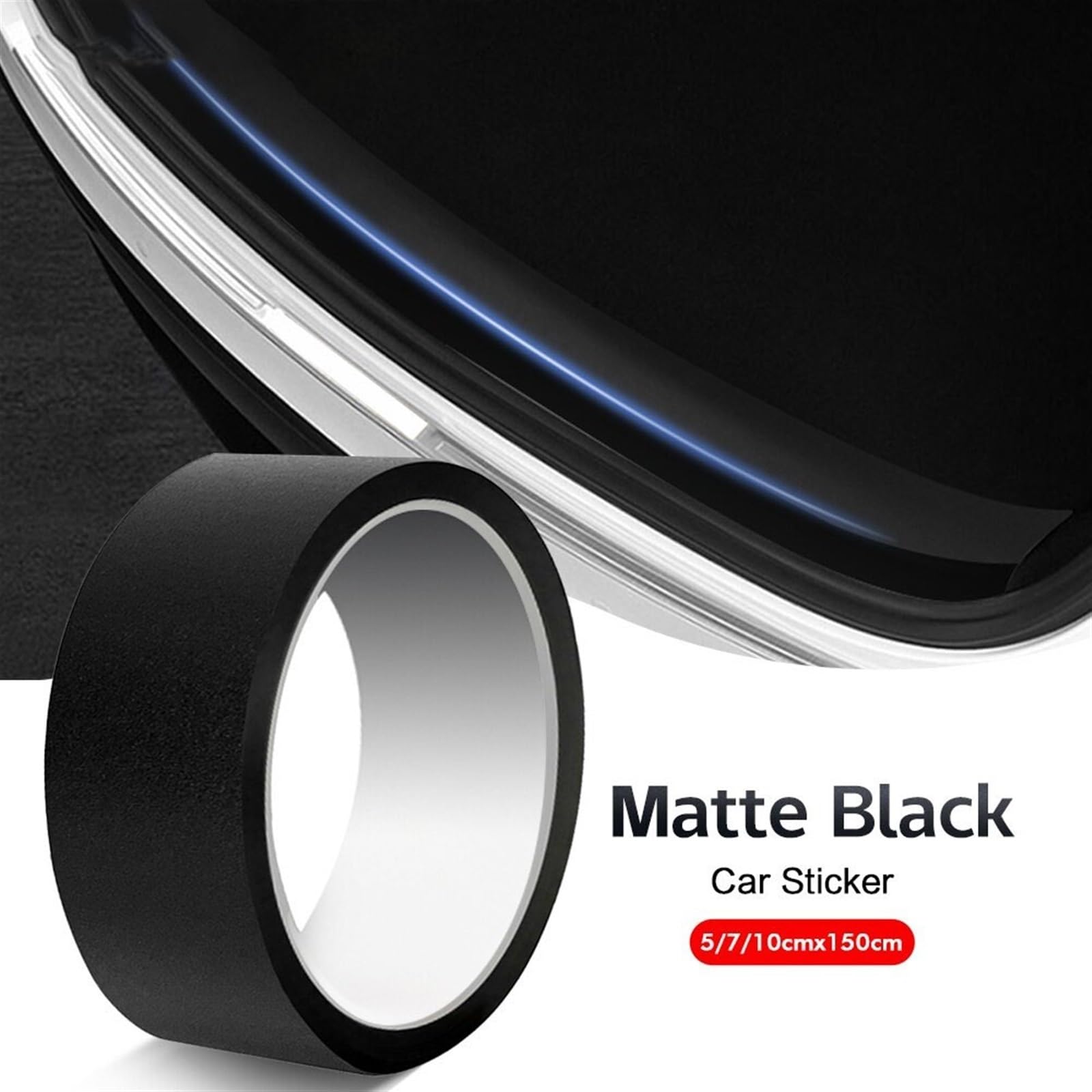 Tira Protectora de Parachoques Pegatinas para Coche con diseño de Fibra Carbono en Color Negro Brillante Resistentes al Agua 3D/6D, para Parachoques Puerta(Matte Black,3cmx150cm)