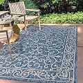 JONATHAN Y SMB106D-5 Charleston Vintage Filigree Textured Weave Indoor/Outdoor Navy/Gray 5 ft. x 8 ft. Area-Rug, Classic,Easy-Cleaning,HighTraffic,LivingRoom,Backyard, Non Shedding
