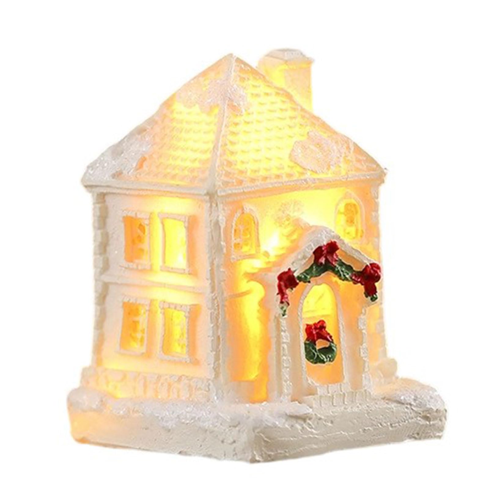 Shunzhong A Led Resin Chritmas Holiday Houses Decorative Ccent Creates Winter Scene For Christmas Display Holiday Resin Houses