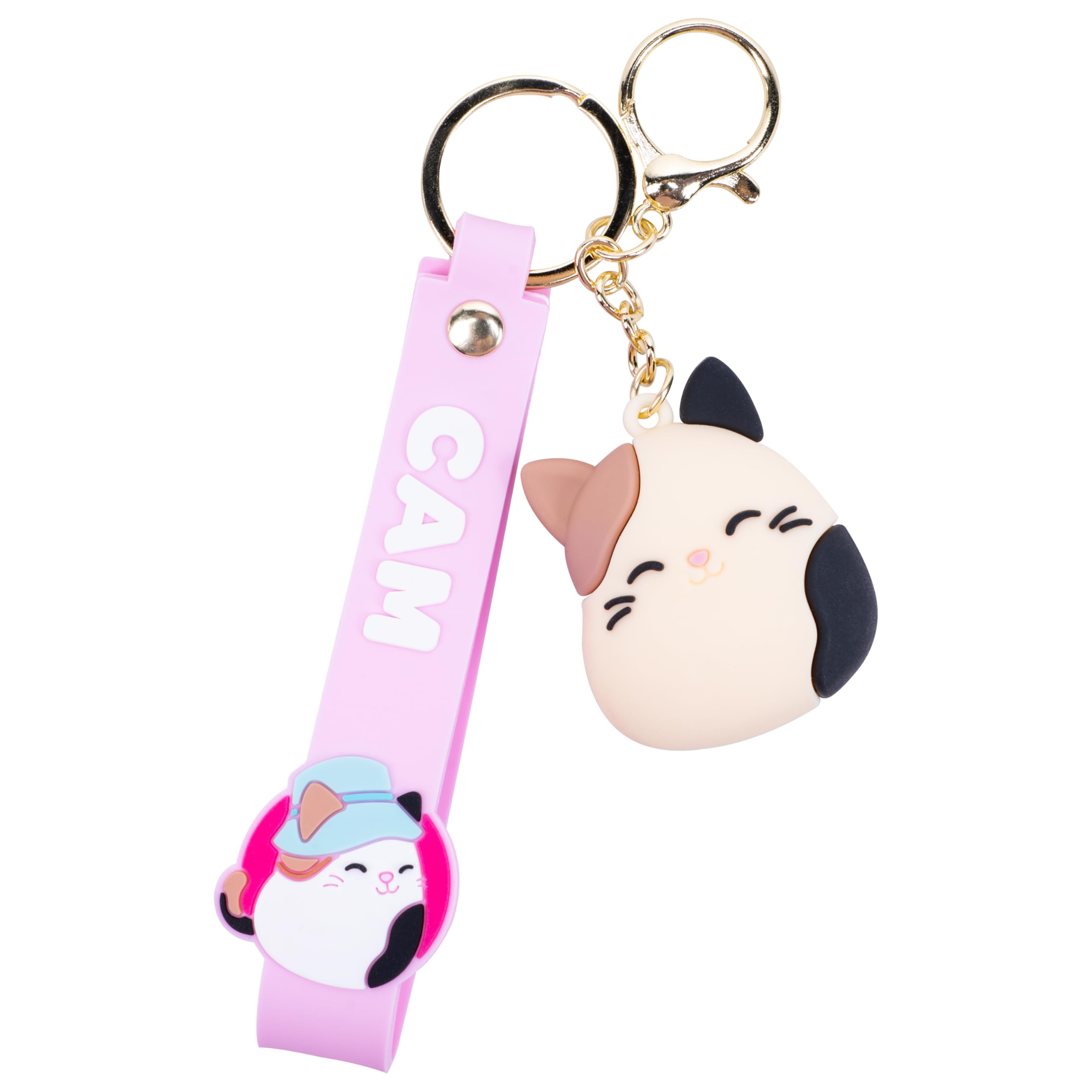 Squishmallows Cam Cat Wristlet Keyring - PVC