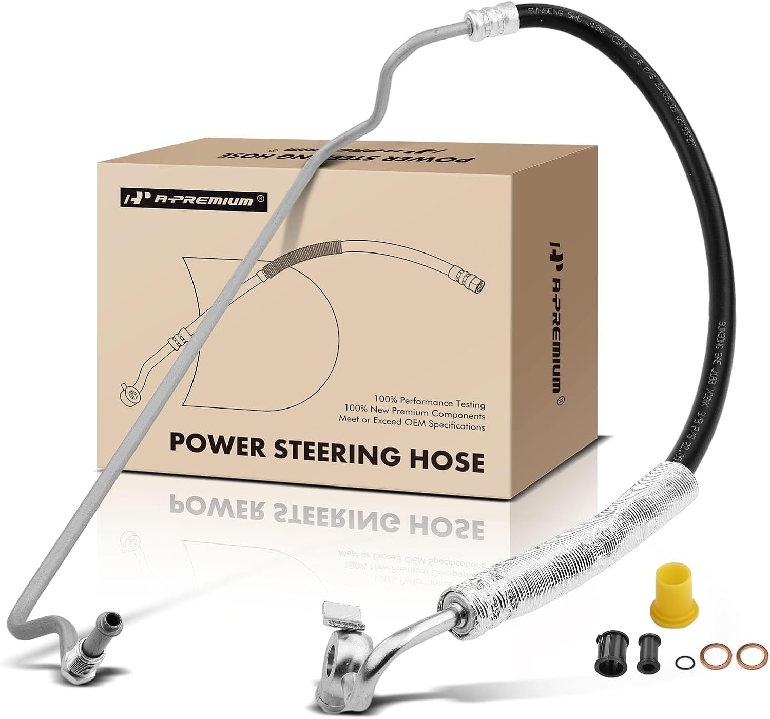 A-Premium Power Steering Hose Pressure Line Hose Assembly Compatible with Toyota Tundra 2000 2001 2002 2003 2004 V6 3.4L