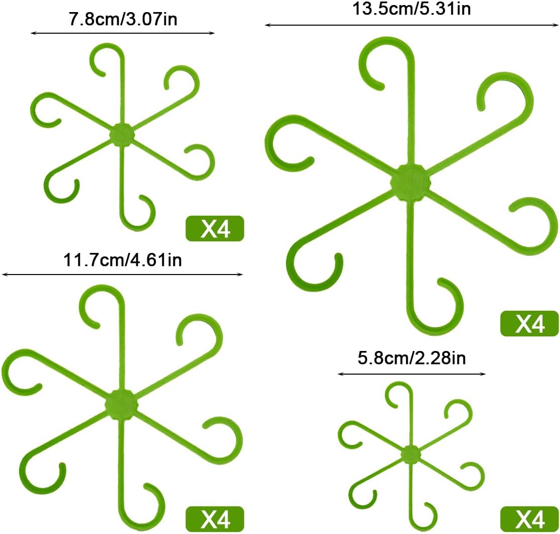 16 Pcs Plant Stem Support, 4 Sizes Climbing Houseplant Stem Support Stakes for Indoor Plants, Reusable Plastic Flower Plant Stabilizer, Plants Leaf Holders Hook for Growing Tomatoes, Orchids, Peonies image 2
