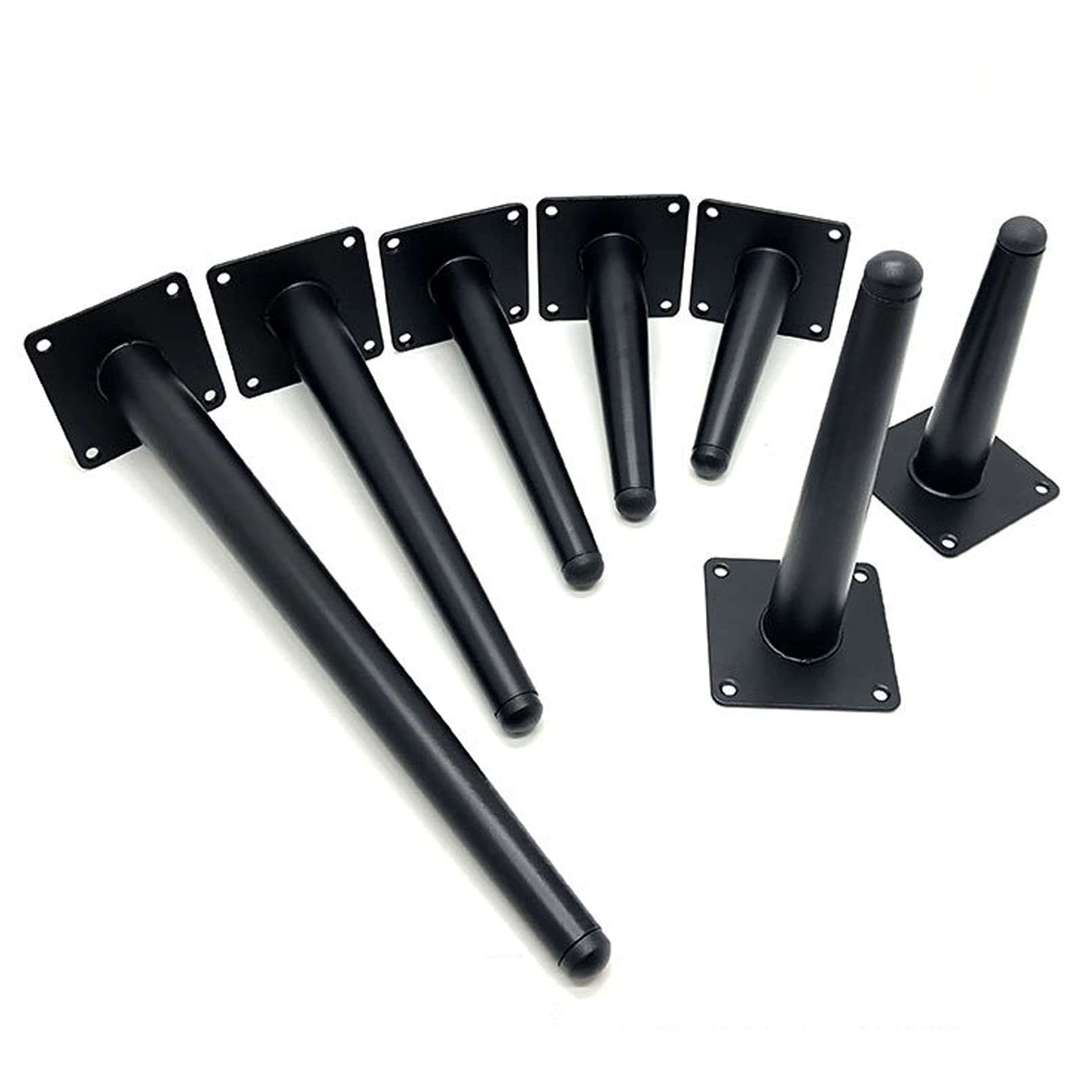 Set di 4 Gambe per mobili in Metallo Nero per Mobile TV Fai da Te, Divano Letto Moderno, tavolino da caffè, capacità di carico 800 kg (Obliquo 55 cm)