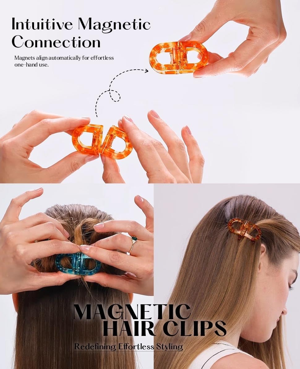 CHANGYUE Set fermagli per capelli magnetici antiscivolo, tenuta forte, clip intelligenti per acconciature facili quotidiane (multicolore)