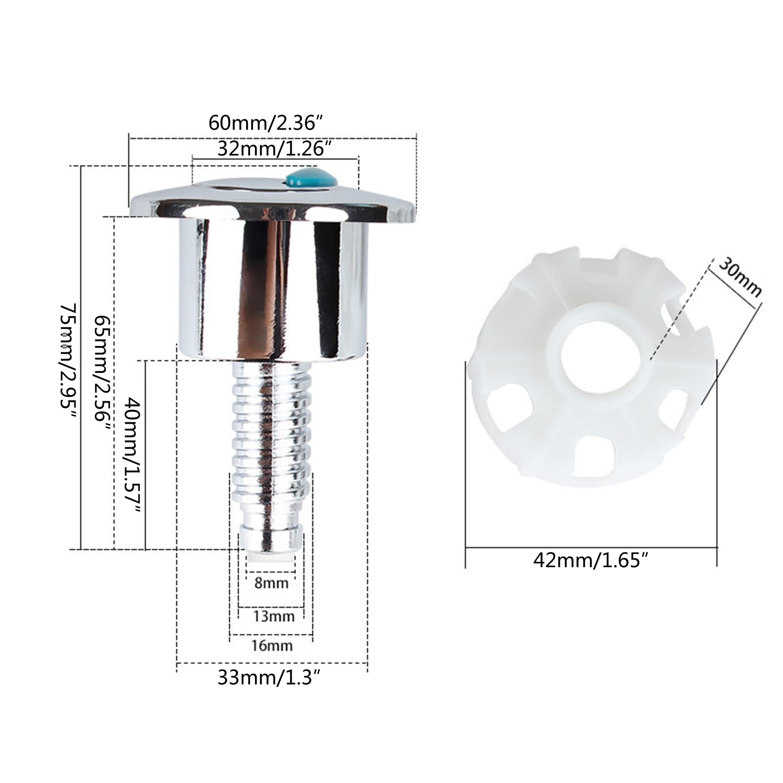 JDIEOQA 2pcs Toilet Tanks Button - Image 3