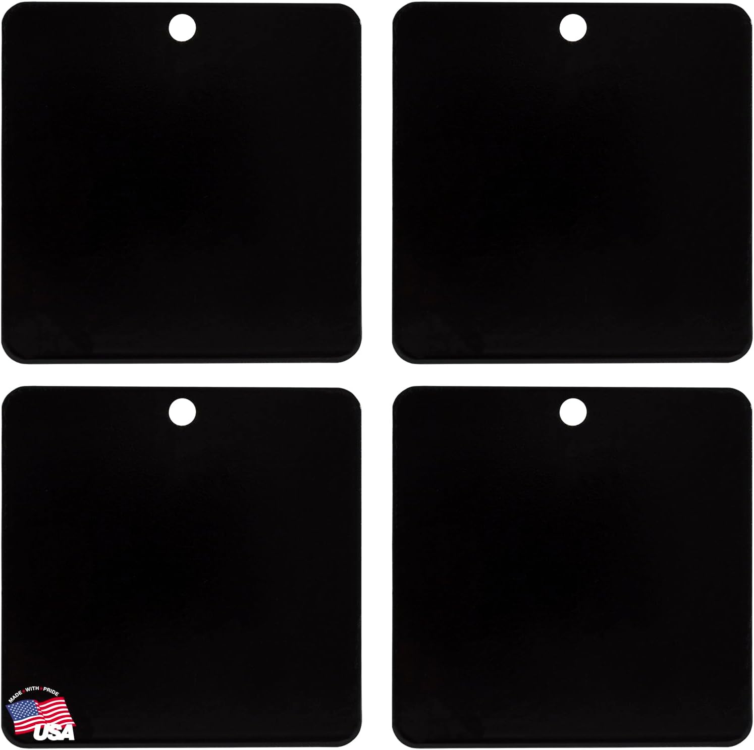 Buyers Products 8895404 Self Adhesive Magnetic Mount Pad for Aluminum Cabs, 4 Count, for Magnetic Light Mounts, Durable Black Powdercoat, Ideal for Light Bars, Strobe Beacons and Spot Lights