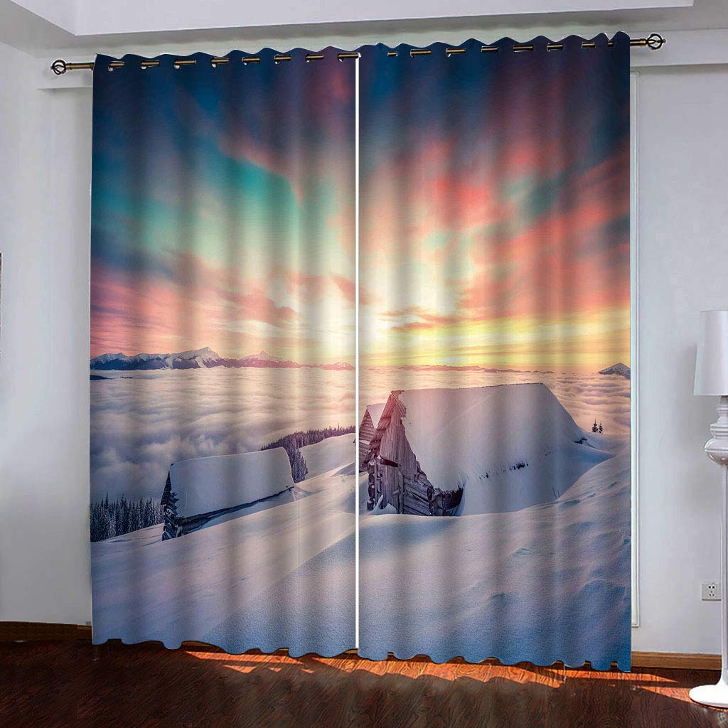 Rideau salon occultant blanc neige de 140x280 cm pour fenetre de chambre