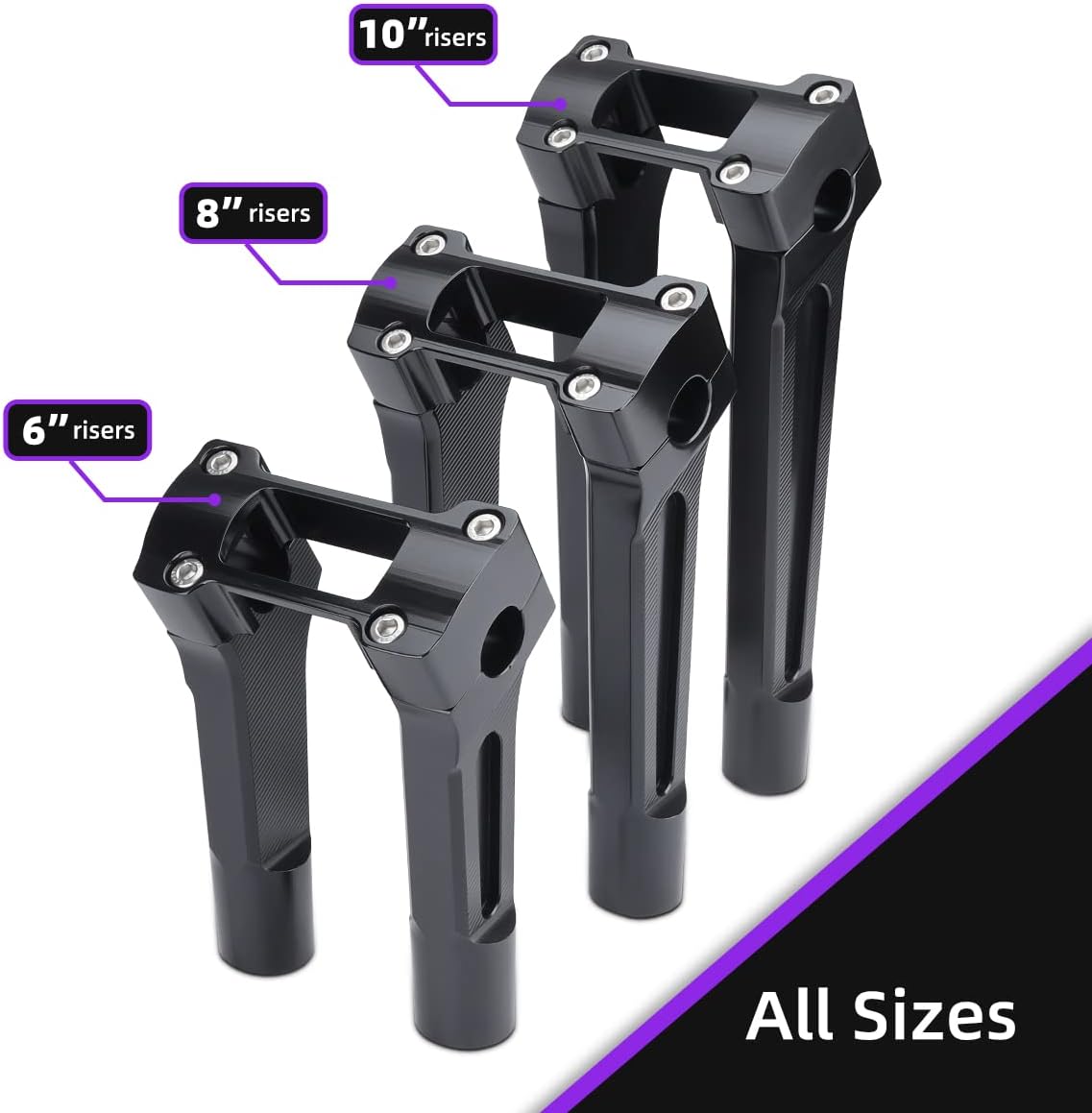 Motorcycle Handlebar Risers Straight One Piece 8 Inch Pullback Handle Bar Risers for Harley 1” Handlebars Newer M8 Softail Street Bob Breakout 2018-2022 Lowrider ST 2022