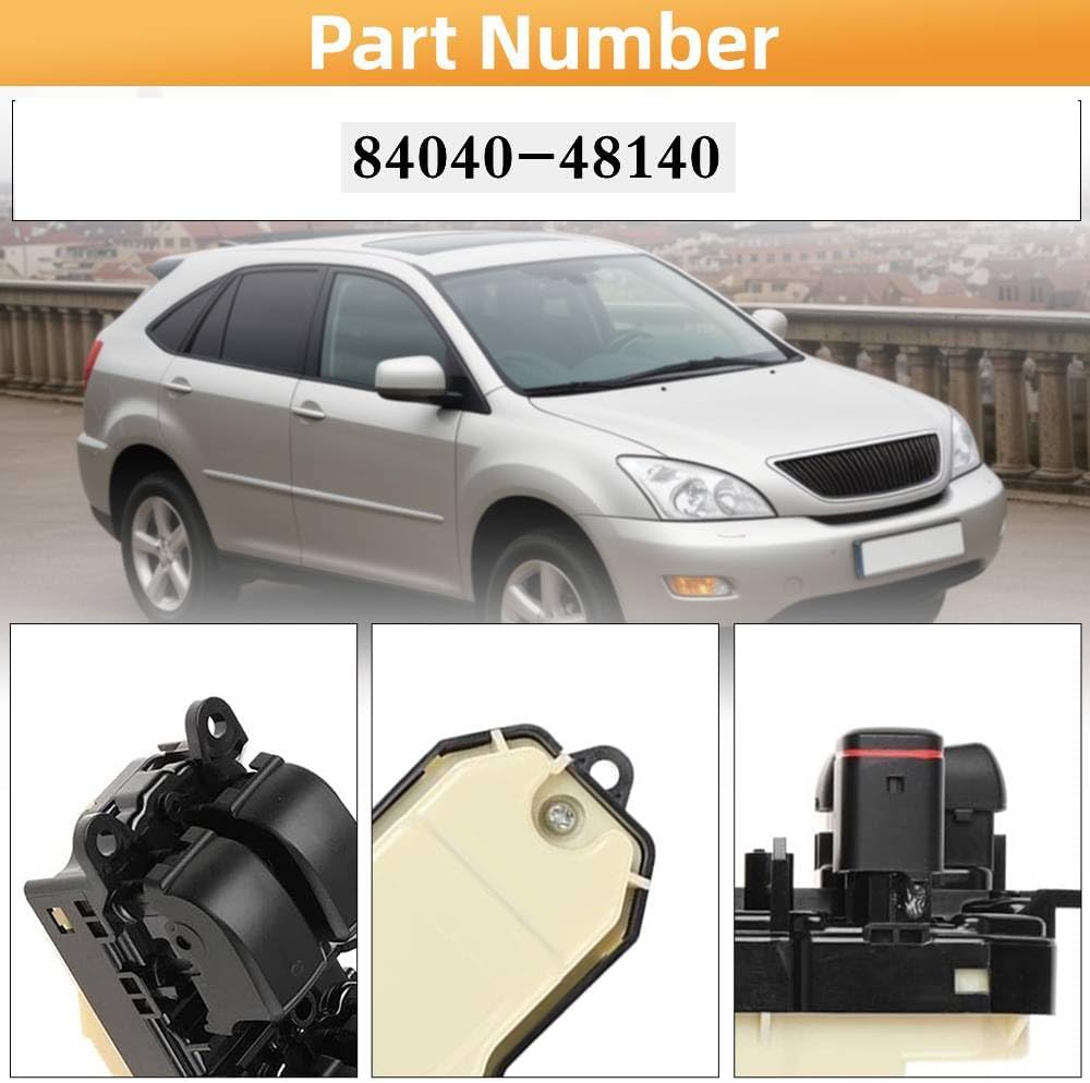 84040-48140 Power Window Switch Compatible with Lexus RX330 2004-2006/RX350 2007-2009/RX400h 2006-2008, Front Left Driver Side Window Control Switch 20-Pins Master Window Switch