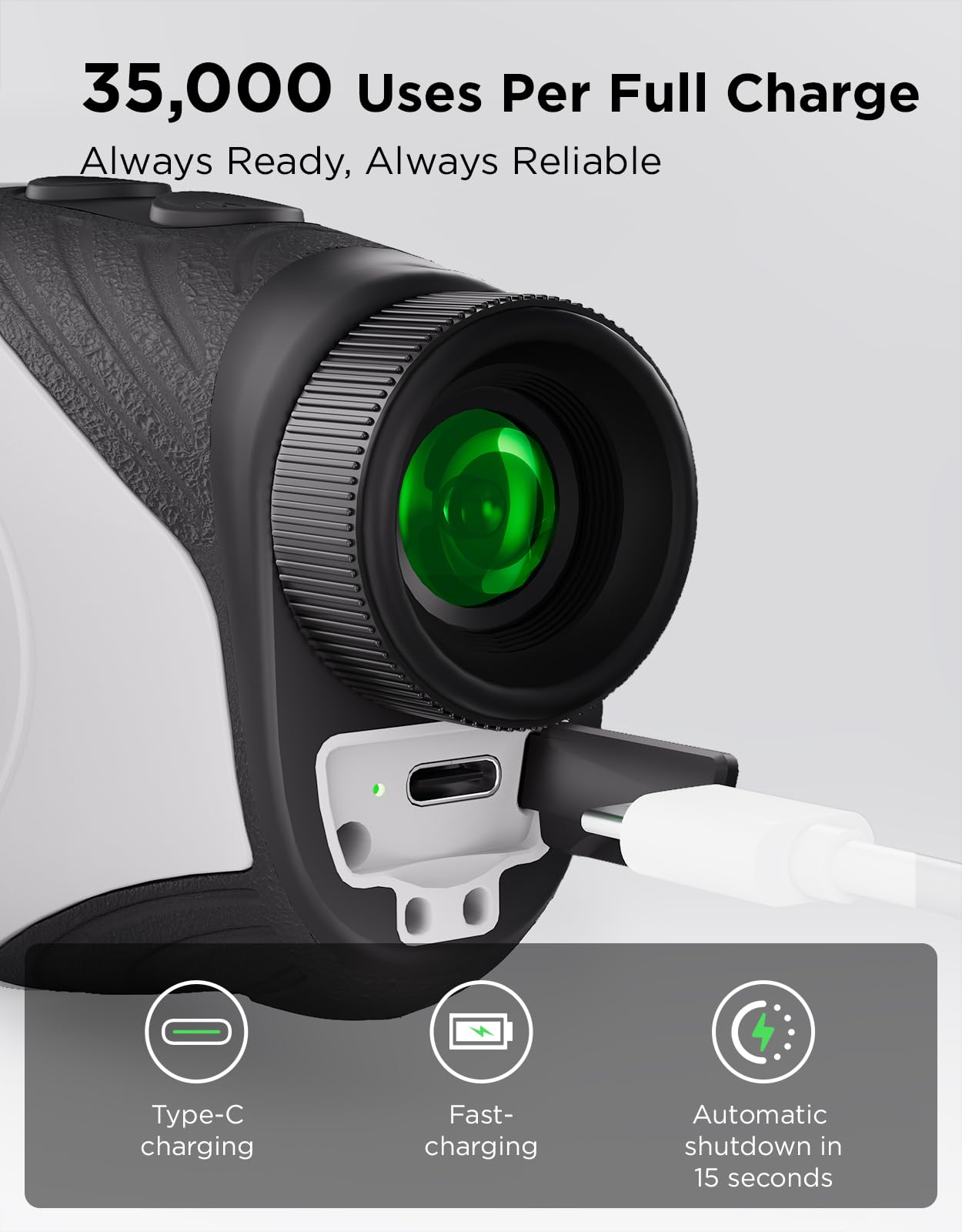 Télémètre de golf avec pente, télémètre laser 1200Y pour golf, grossissement 7x, verrouillage du drapeau avec vibration, aimant puissant, écran ultra clair, rechargeable USB-C, étanche
