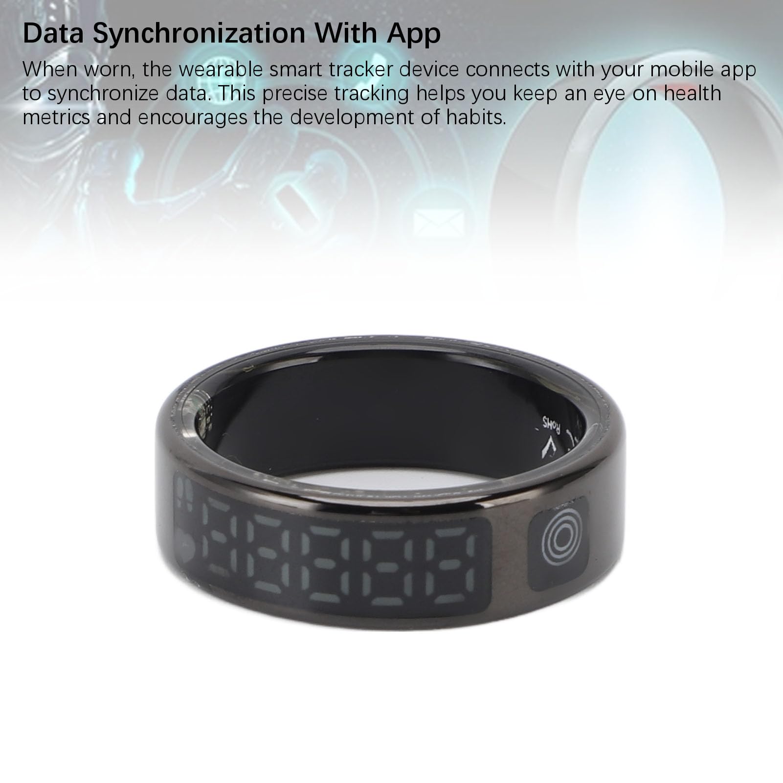 Vikye Smart Ring Health Tracker, Seguimiento del Sueño Anillos de Salud Portátiles con Pantalla, Videos de Desplazamiento de la Salud Anillos de Seguimiento de Acondicionamiento (#13)