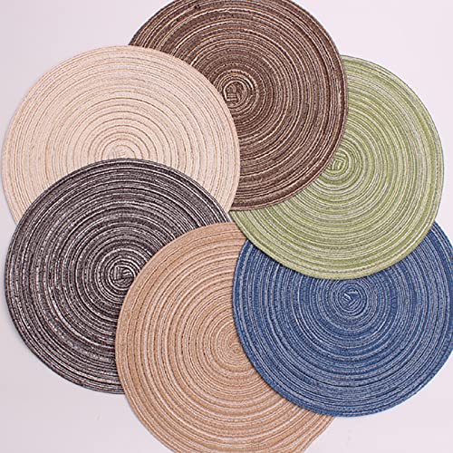 Sets de table ronds coton tressé beige protégez votre table des rayures - 5