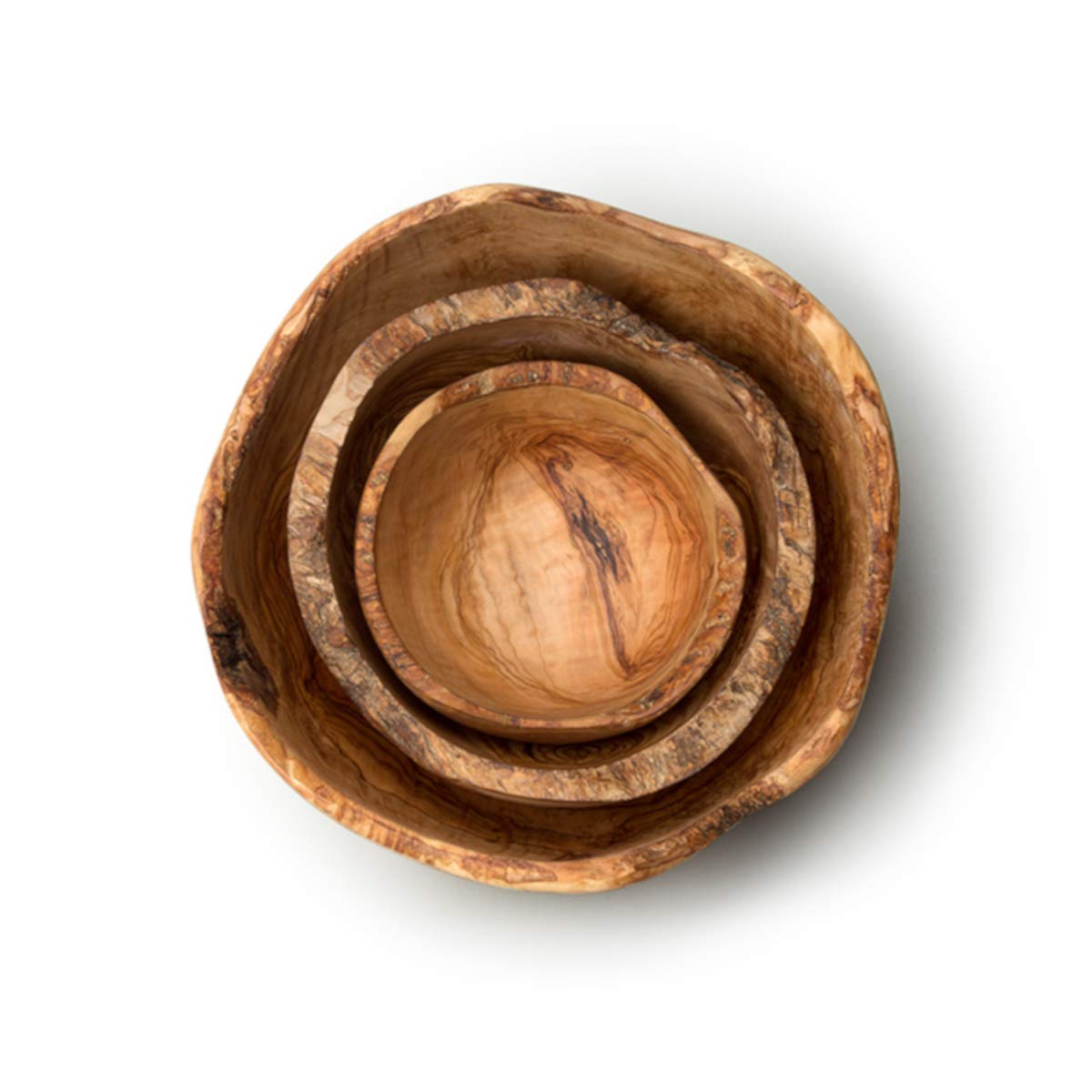 Continenta Miska z naturalnego drewna oliwkowego, Ø 30 cm, miska do serwowania w naturalnej formie, produkt naturalny, uszlachetniona olejem spożywczym, unikatowa