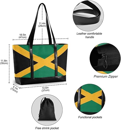 Vista 4 de Flag Jamaica simple laptop bag for women with zipper for school with diaper maletin ejecutivo para mujer