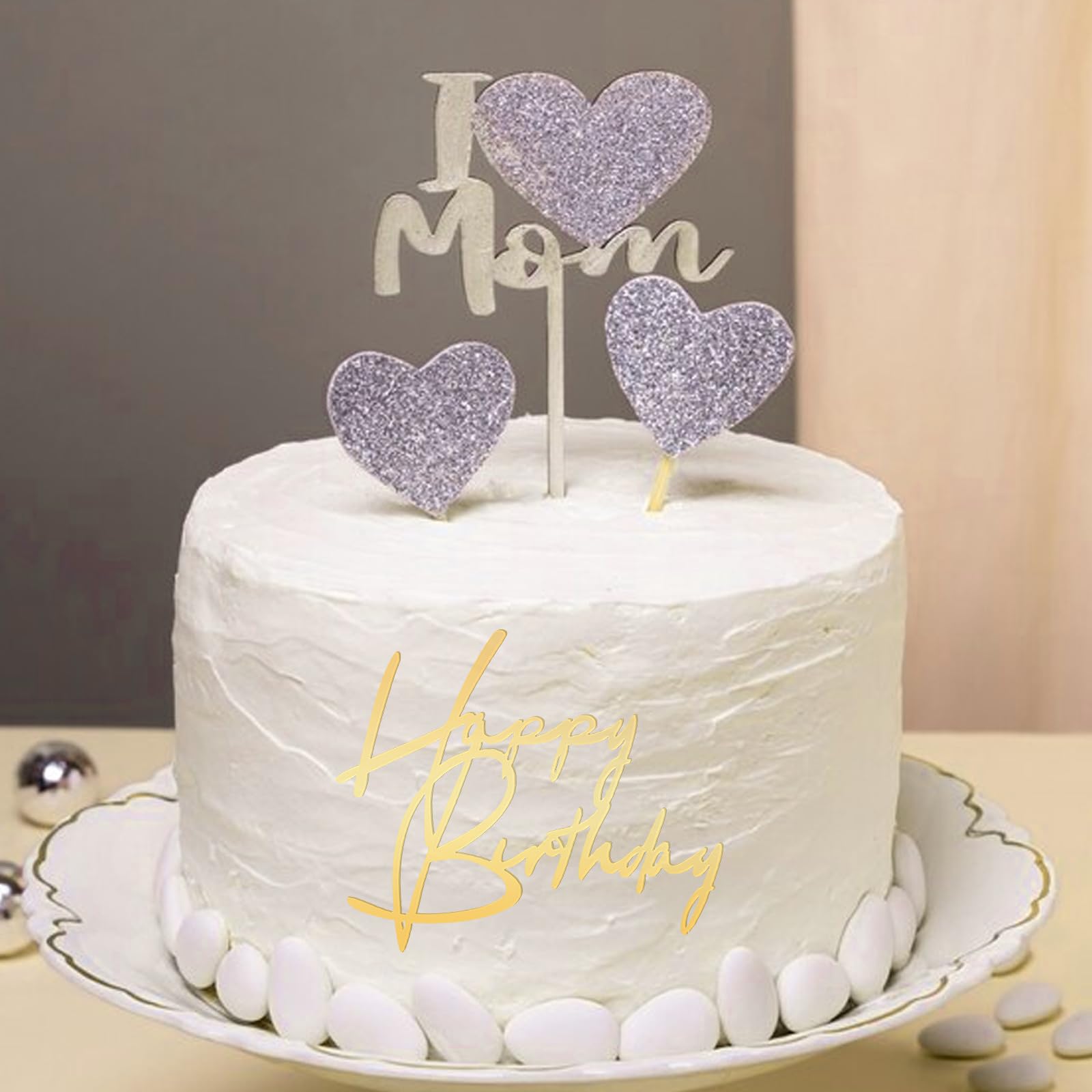 4 Stück Happy Birthday Kuchenaufsätze, Acryl Spiegel Gold, Cake Topper Für Geburtstagstorte