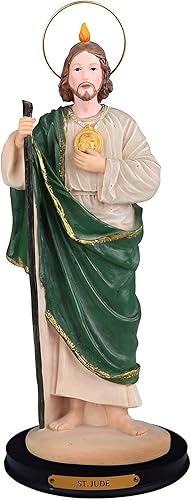 ICE ARMOR 16 pulgadas de alto estatua de San Judas estatua sagrada decoración religiosa Verde-16.0