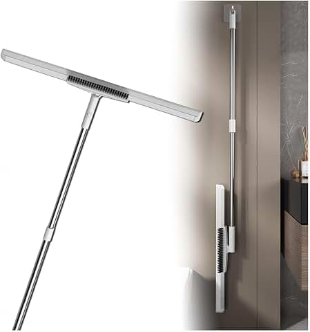 Silicone Brooms for Floor Cleaning, Multifunction with 49 Long Handle Air Broom as Seen on Tv, Squeegee Mop for Floor for Concrete Floor,Bathroom Tile