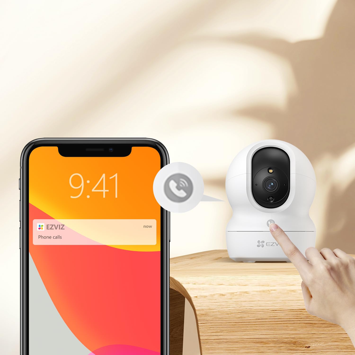 EZVIZ Camara de Vigilancia Interior con Seguimiento Automático, 4MP Cámara IP Domicilio WiFi 360° para Bebe con Visión Nocturna Color, Deteccion Humana,Llamada Bidireccional, Soporta 512GB, CP1 4MP