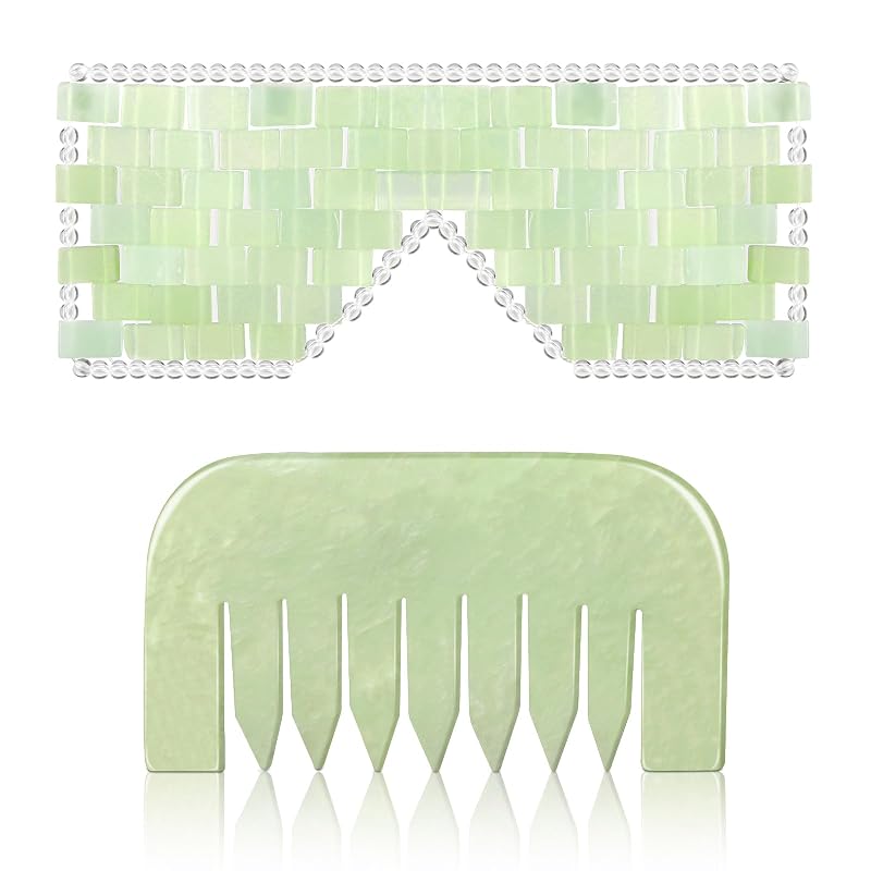 Conjunto Halfchet com máscara para os olhos e pente de jade
