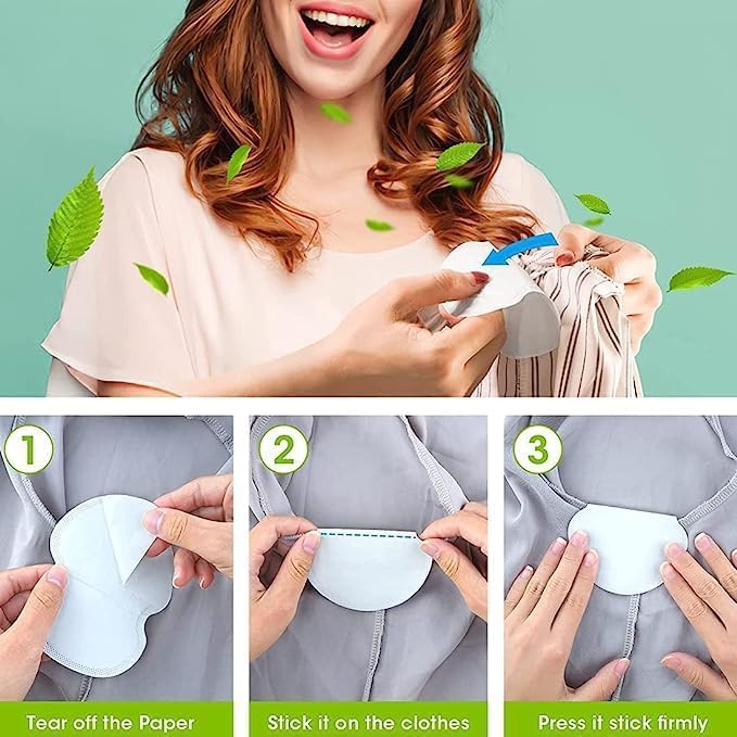 Leios™ Disposable Underarm Sweat Pad | Dry and Sweat Free Underarms all day long | Stain Free | No Stinky Body Odor (56) 4