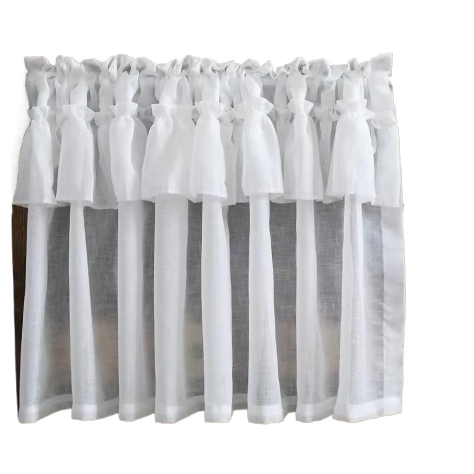 Rideau court en voile blanc de dimensions 150x50 cm idéal pour la décoration d'intérieur