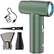 【米軍規格・宇宙航空アルミ】 HAGOOGI エアダスター 電動エアダスター USB 充電式 小型 超強力 無段階風量調整 多用途(PC 掃除/キーボード/車内/エアコン/洗車用等) アウトドアに 収納袋付き グリーン