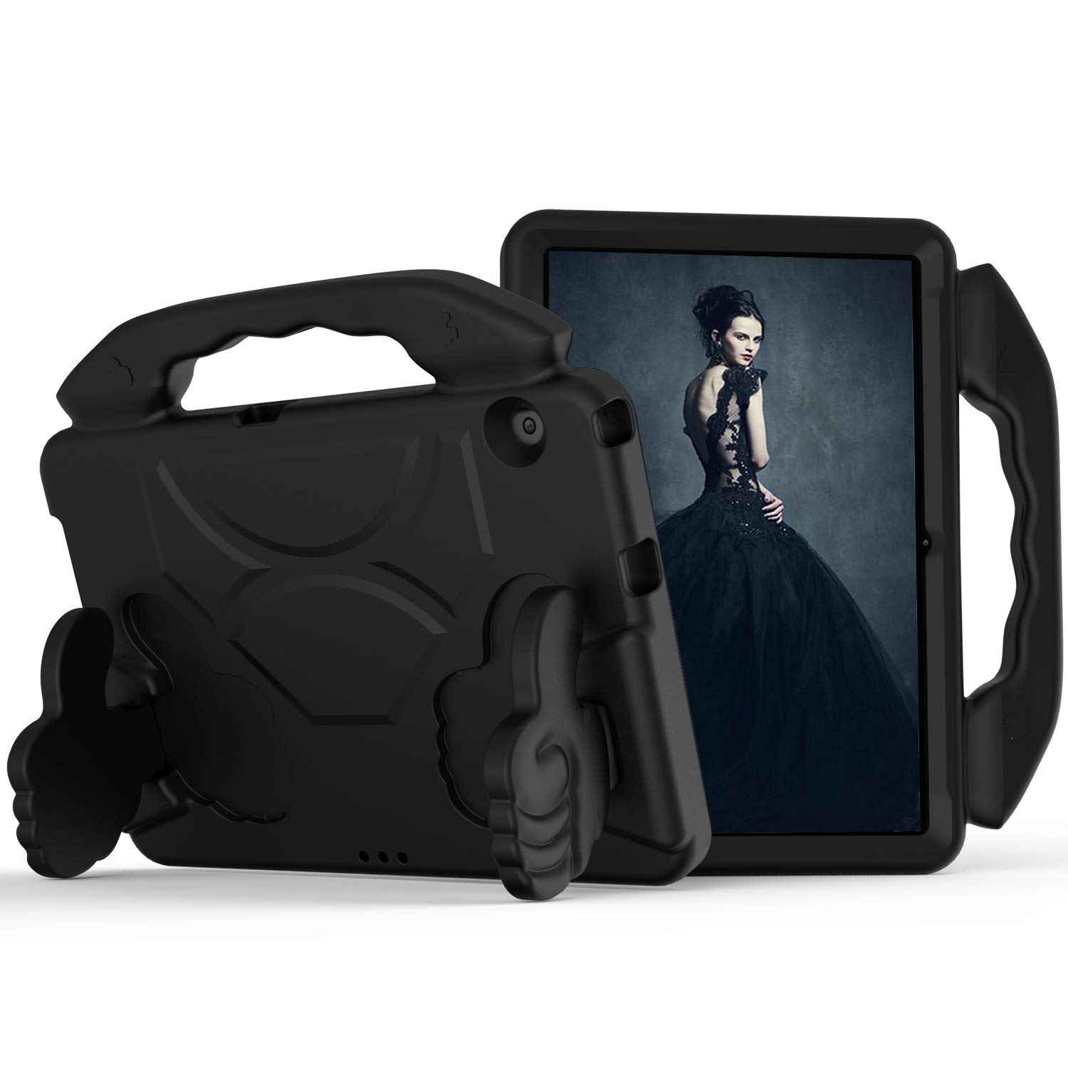 QYiiD Custodia per bambini per Huawei MediaPad T5 10 10.1 pollici, adatta ai bambini, leggera, atossica, in EVA, antiurto, con manico e cavalletto, per tablet Huawei MediaPad T5 10 10.1 2018, rosso