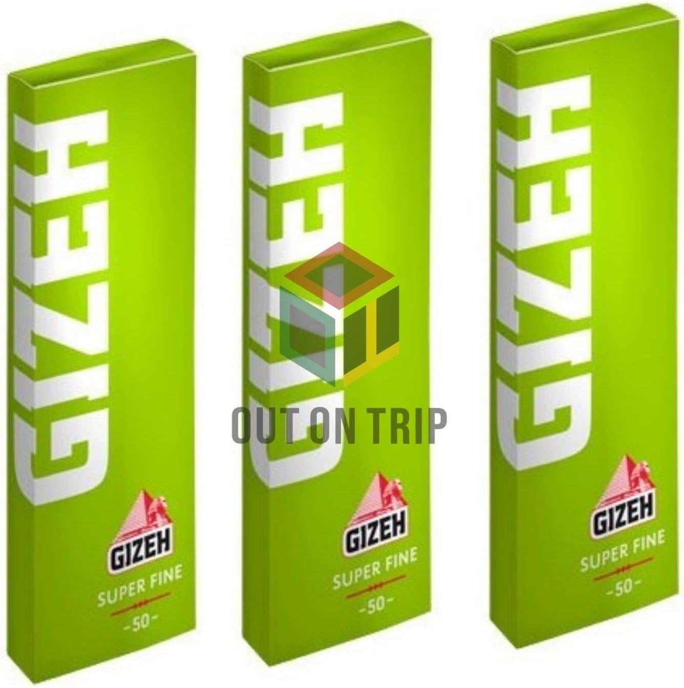 OutonTrip Gizeh Green Rolling Paper, 1 1/4-50 Leaves, Pack of 3