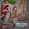 Set Mestoli in Legno 3 Pezzi, Spatola Cucina Cucchiaio E Mestoli Cucina