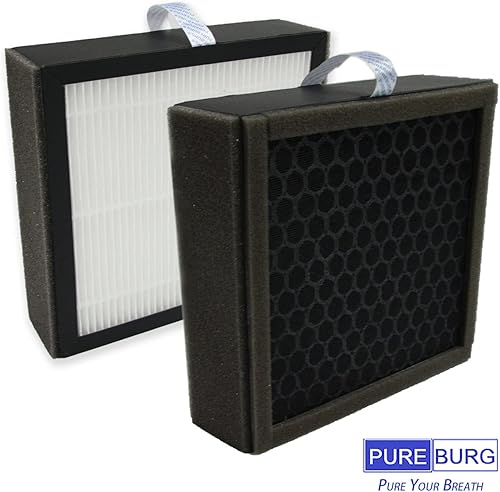 Miniatura 3 de PUREBURG Filtro de repuesto compatible con purificador de aire y deshumidificador Afloia Q10 2 en 1, paquete de 3 unidades de carbón activado HEPA