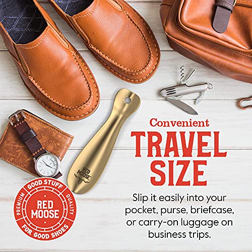 Red Moose Shoe Horn - 7.5 Inch, Solid Steel - Durable Metal, Ergonomic Handle #TOP2