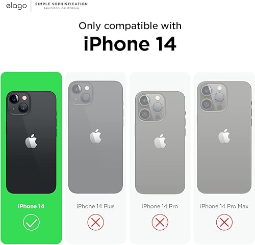 Miniatura 2 de elago Compatible con iPhone 14, funda de silicona líquida, funda protectora de cuerpo completo, a prueba de golpes, diseño delgado, forro de