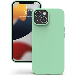 YATWIN Silicone Back Case for iPhone 13 Mini, Soft-Touch Phone Back Cover for Apple iPhone 13 Mini - Light Cyan