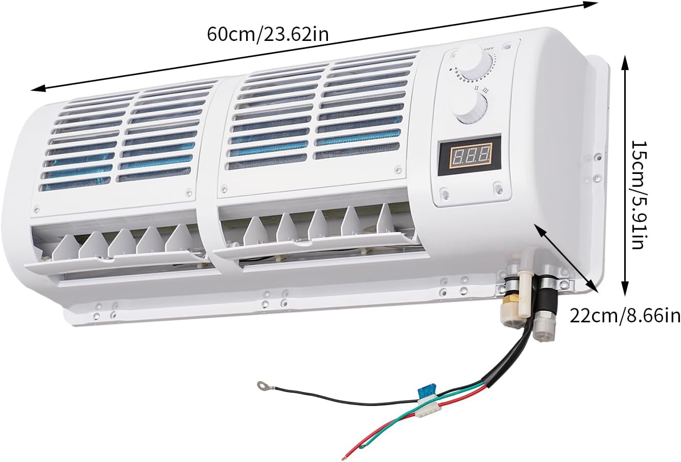 12V Electric Car Air Conditioner, Portable Car Evaporator with LCD Display Car Air Condition Fan for Trucks Construction Vehicles Excavators Rvs, 22525 BTU/H