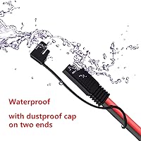 Vista 3 de Cable de extensión SAE de cobre puro 10AWG de 2 pies a terminal de anillo, conector de batería de calibre 10, cable de extensión de conexión