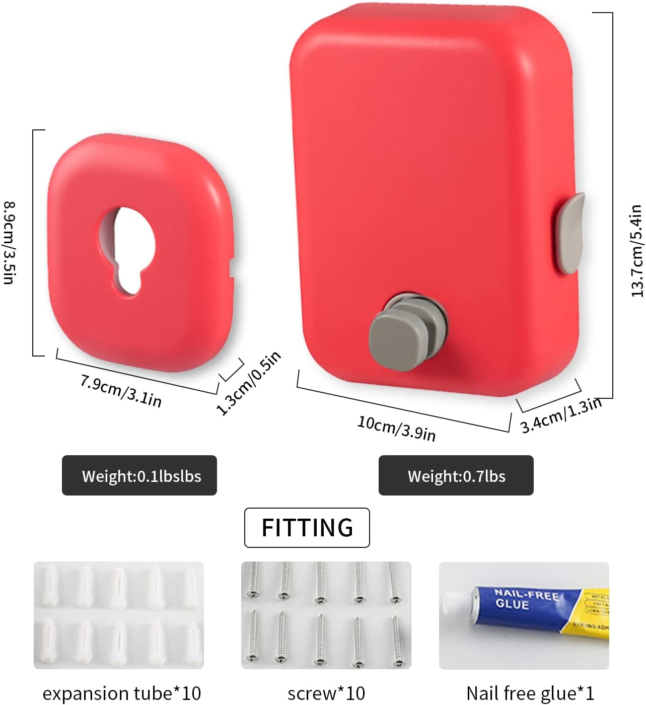 BOOMALTU Wall Mounted Retractable Clothesline Indoor Outdoor,14ft Clothes Lines Can hHanging Clothes 55lb, Clothes Line String Heavy Duty with Lock to Prevent Sagging (Red)