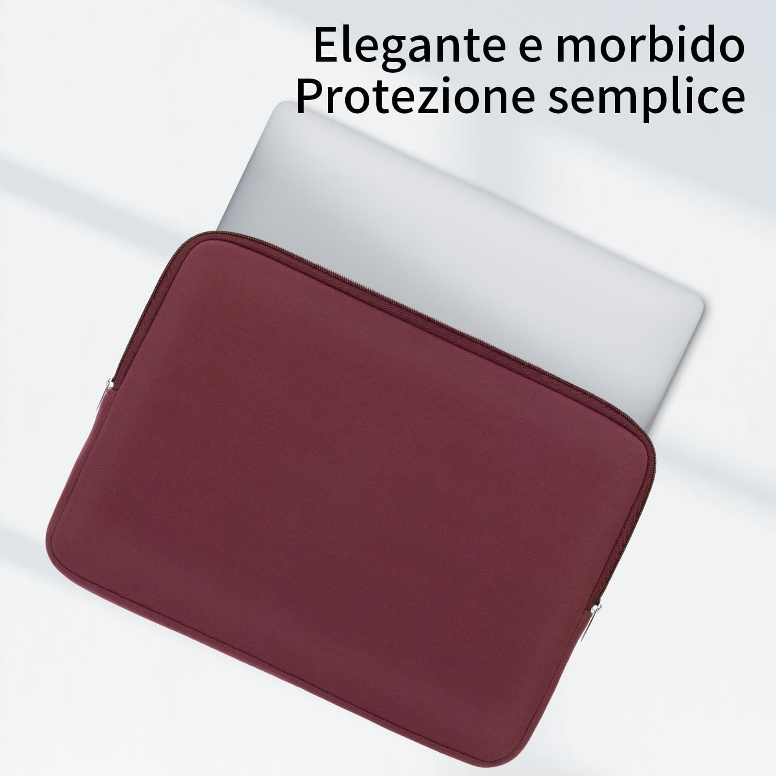 RAINYEAR Custodia protettiva per laptop da 14 pollici con fodera morbida e imbottitura, compatibile con Notebook e Chromebook da 14 pollici, MacBook Air da 15 pollici M2 M3 M4 M5, Rosso