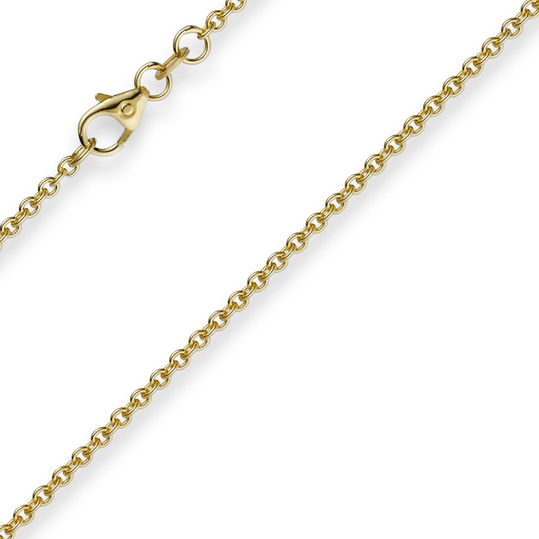 1,9mm Rund-Ankerkette 585 Gold Gelbgold Kette Collier Halskette 45cm Goldkette