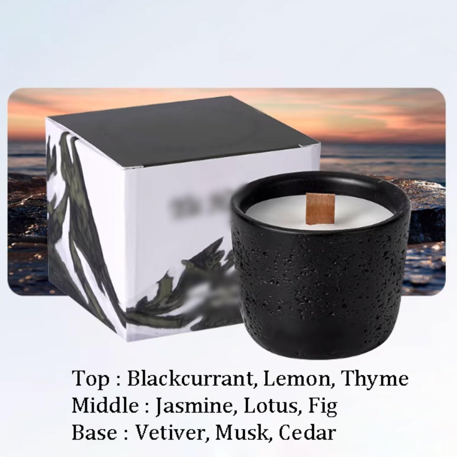 Velas de cerámica for aromaterapia Natural, velas de larga duración hechas con cera de soja y aceites esenciales, decoración elegante for el hogar(Noir)