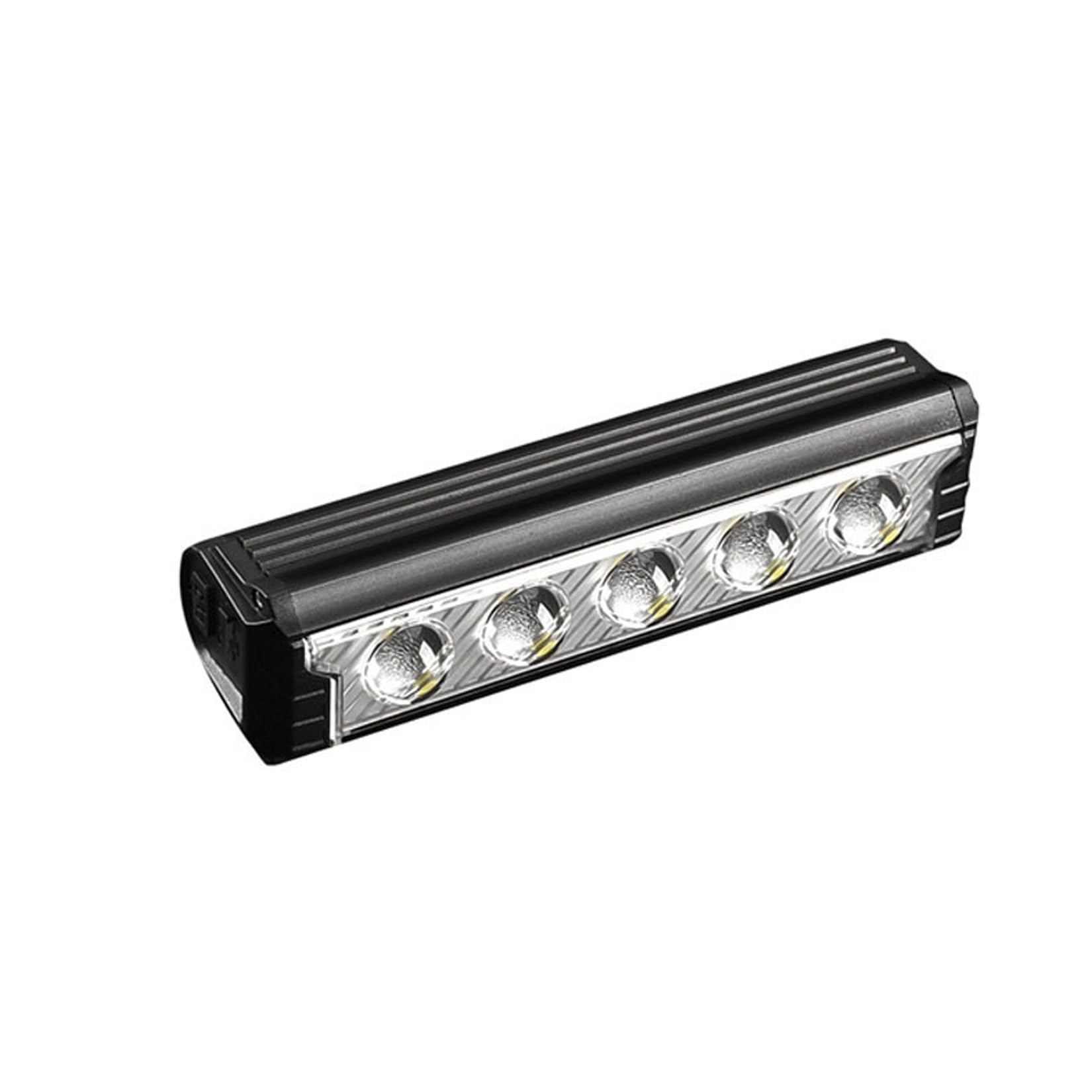 Lampe Frontale de vélo à Cinq Perles, Grand projecteur, réglage de la Vitesse d'éclairage à Cinq Vitesses, Chargeur USB, 15,5 * 4,2 * 4,2 cm