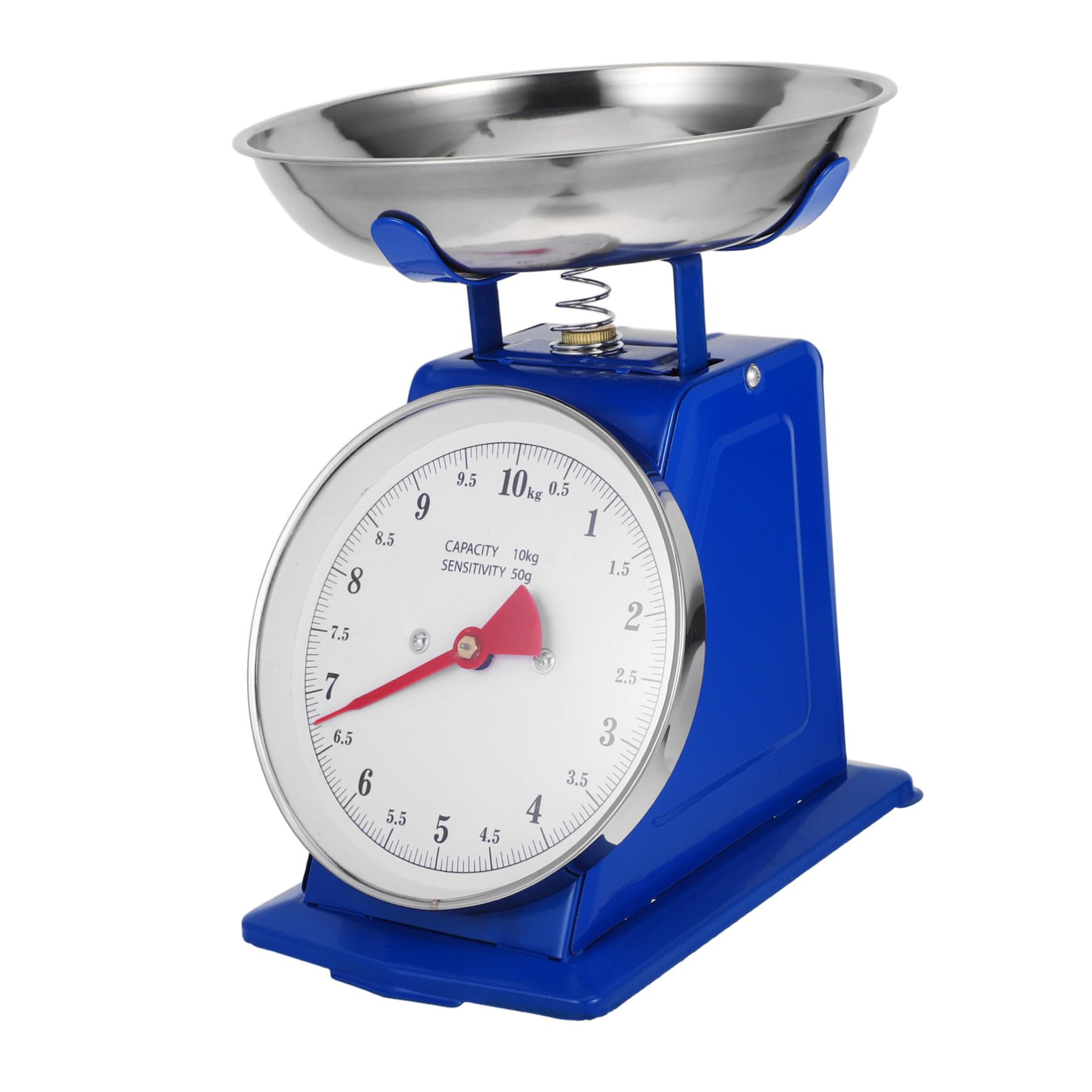 Báscula Mecánica de Cocina de Hierro y Acero Inoxidable Vintage de 10kg con Bandeja Desmontable para Pesar Alimentos y Preparación de Comidas