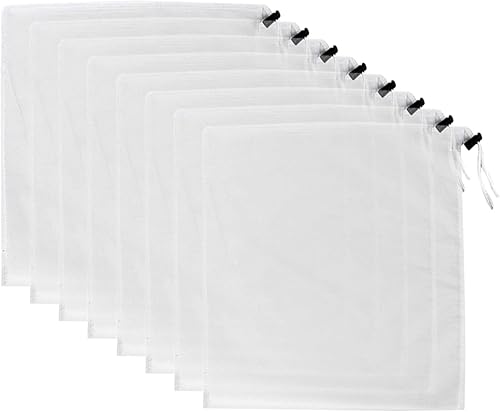 Bolsa coladora de nailon de malla fina, bolsa de filtro de alimentos reutilizable, cepa de pulpa de té, jugo, alimentos, nueces, leche (15.7 x 15.7