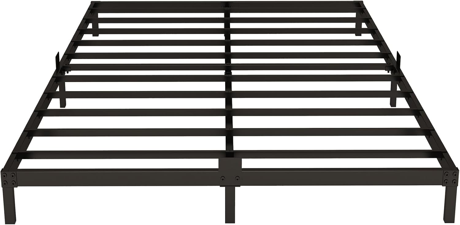 3 Inch Bed Frame Full Size Low Profile, Metal Platform Low Bed Frame, Heavy Duty Support Low Profile Bed Frame, No Box Spring Needed, Noise Free, Easy Assembly, Prevent Mattress from Sliding