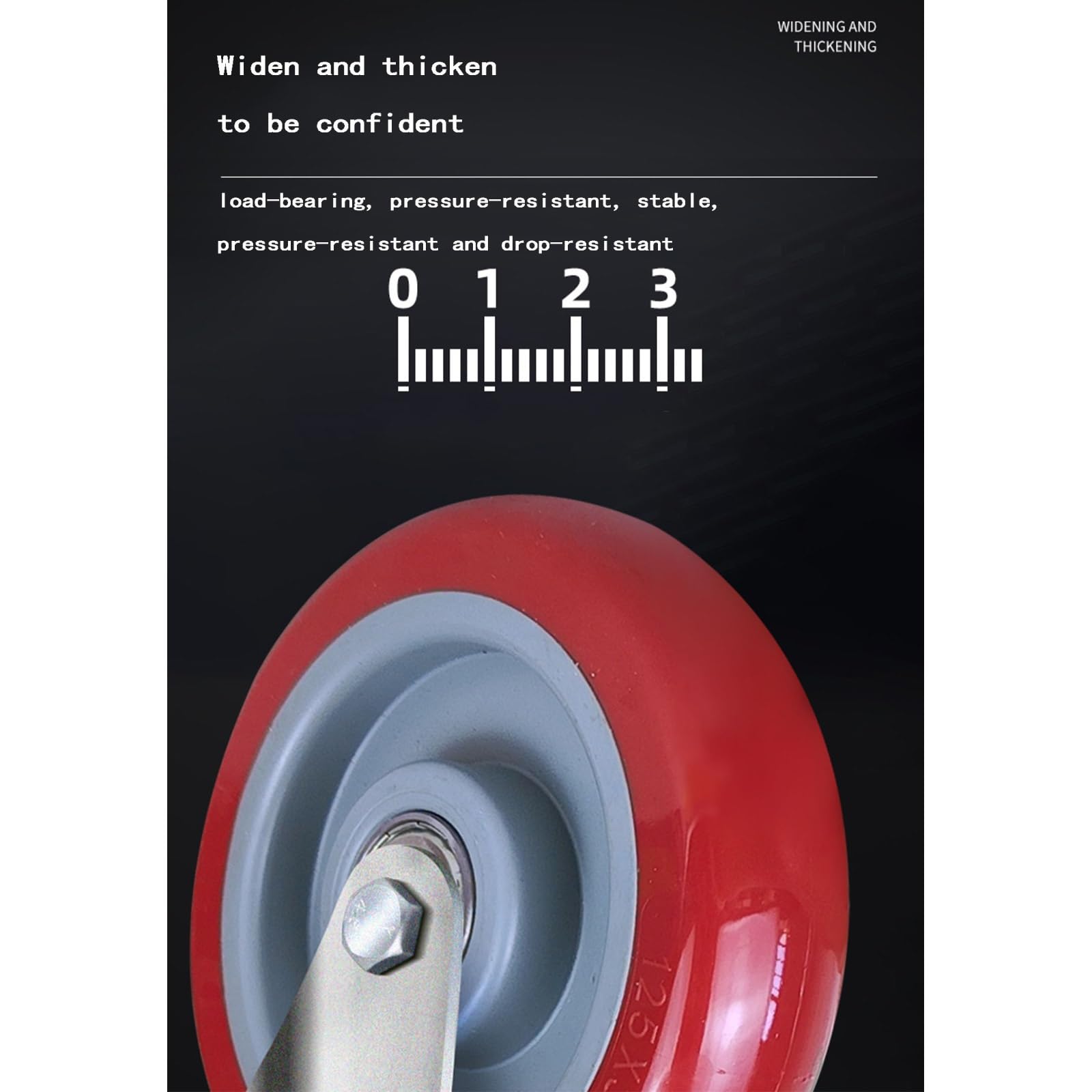 Ruote girevoli in Poliuretano per impieghi gravosi da 3" 4" 5" Dimensioni M16*30 Design a Doppio Cuscinetto Ideale per carichi Pesanti con Funzione Freno (5 Pollici)