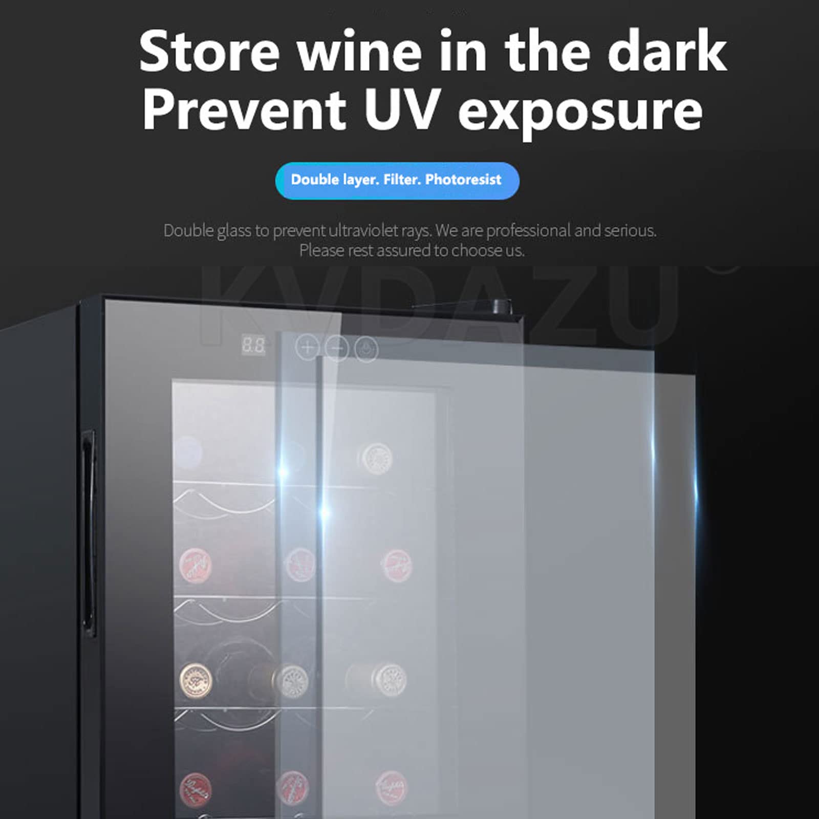 Nevera Para Vinos De 48 Litros, 12-18 °C, 502 Mm, Con Puerta De Cristal, Pantalla Táctil, Pequeña Vinoteca, Bodega De Bebidas, Pantalla Táctil + Luz Led, Capacidad Para 20 Botellas, Enfriador De Vino