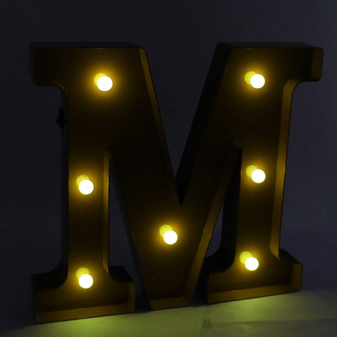 Plastic Coffee Shop English M Letter Alphabet DIY Hanging LED Light Silver Tone (id: dfc c76 902 7bd 179