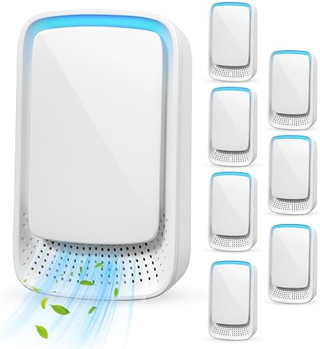 Paquete de 8 purificadores de aire enchufables, ionizador de aire móvil sin filtro, ambientador de aire silencioso para el hogar, oficina, cocina,