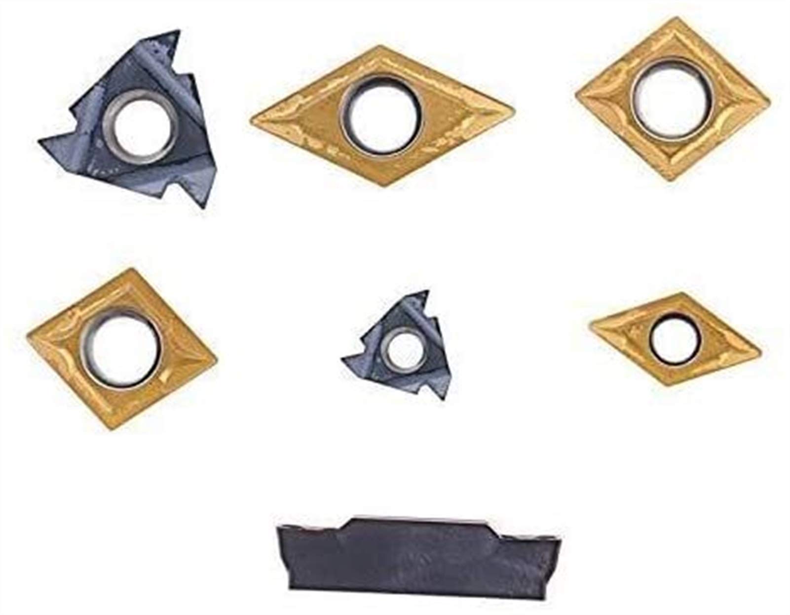 Juego de 7 Piezas: portaherramientas para Torno con vástago de 16 mm, Barra de mandrinar, Juego CNC con Insertos de carburo y Llaves, Broca.